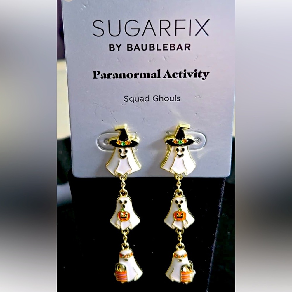 NWT BAUBLEBAR GLOW IN THE DARK PARANORMAL ACTIVITY HALLOWEEN GHOST EARRINGS